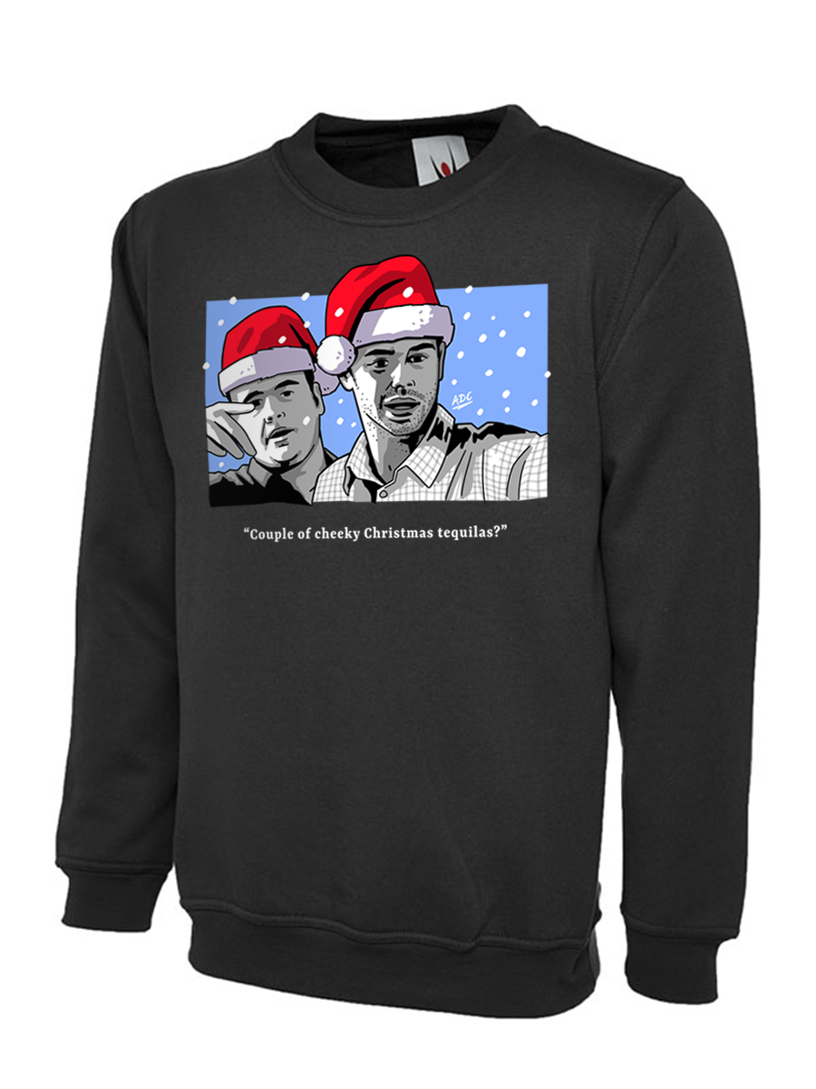 Festive Christmas Jumper - "Couple of Cheeky Christmas Tequilas?" Slogan Sweatshirt - Image 2