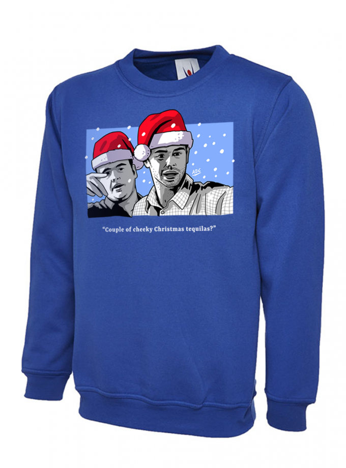 Festive Christmas Jumper - "Couple of Cheeky Christmas Tequilas?" Slogan Sweatshirt