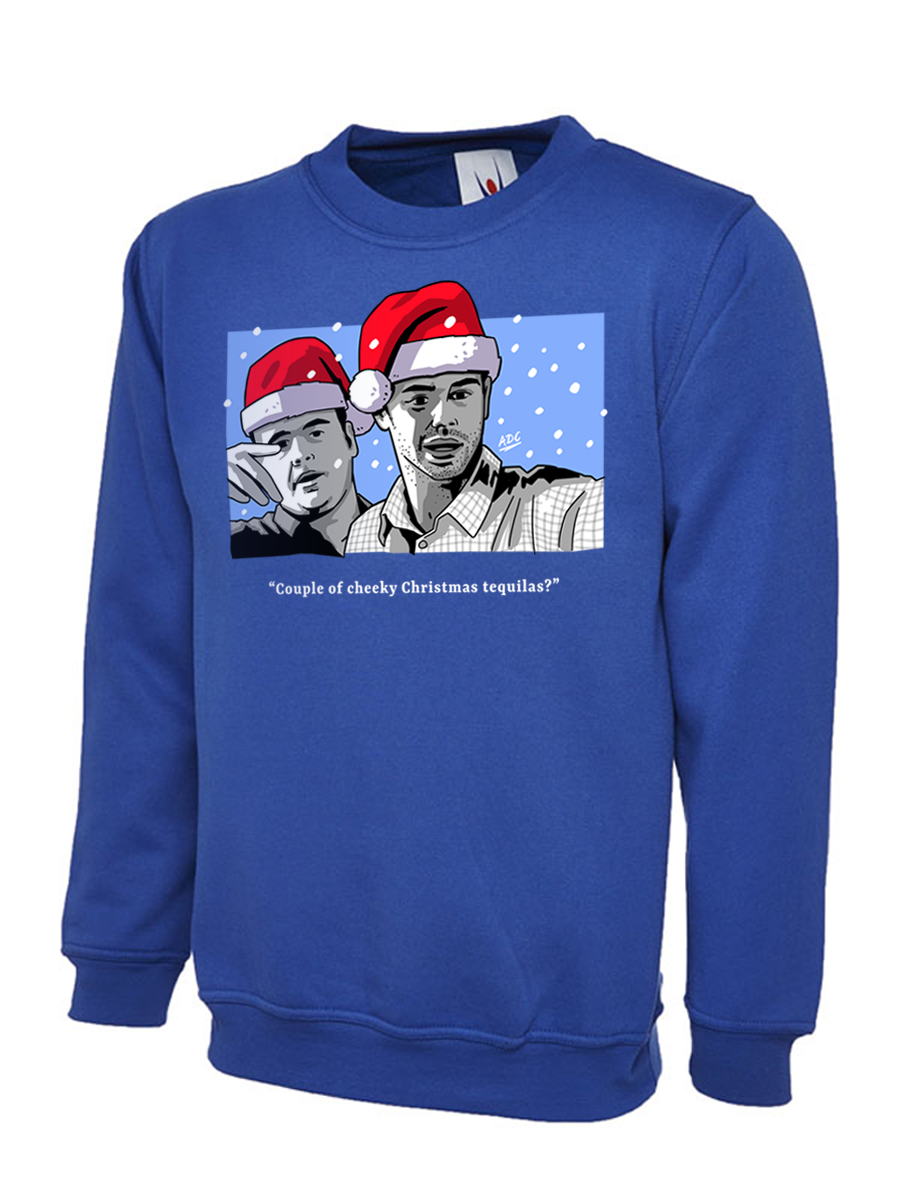 Festive Christmas Jumper - "Couple of Cheeky Christmas Tequilas?" Slogan Sweatshirt