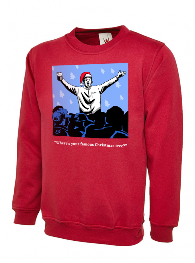 Festive Christmas Jumper - "Where's Your Famous Christmas Tree?" Slogan Sweatshirt