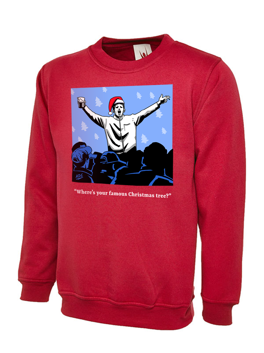 Festive Christmas Jumper - "Where's Your Famous Christmas Tree?" Slogan Sweatshirt