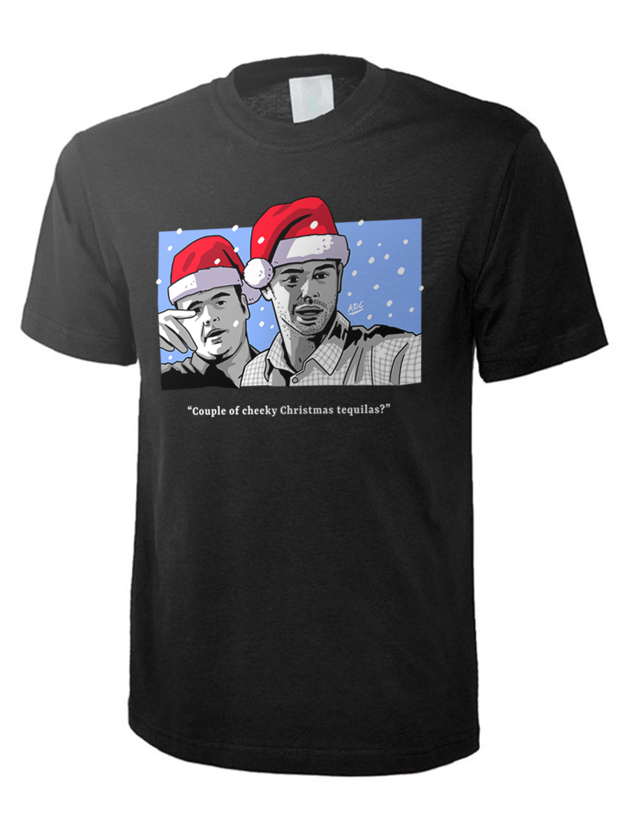Couple of Cheeky Christmas Tequilas? Hand-Drawn T-Shirt - Football Factory Away Days Classic - Image 2