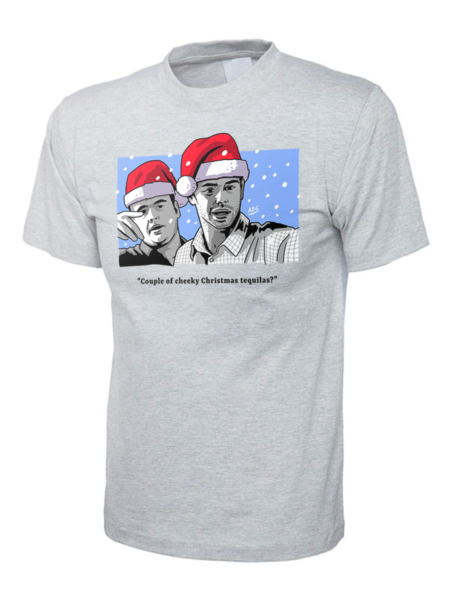 Couple of Cheeky Christmas Tequilas? Hand-Drawn T-Shirt - Football Factory Away Days Classic - Image 3