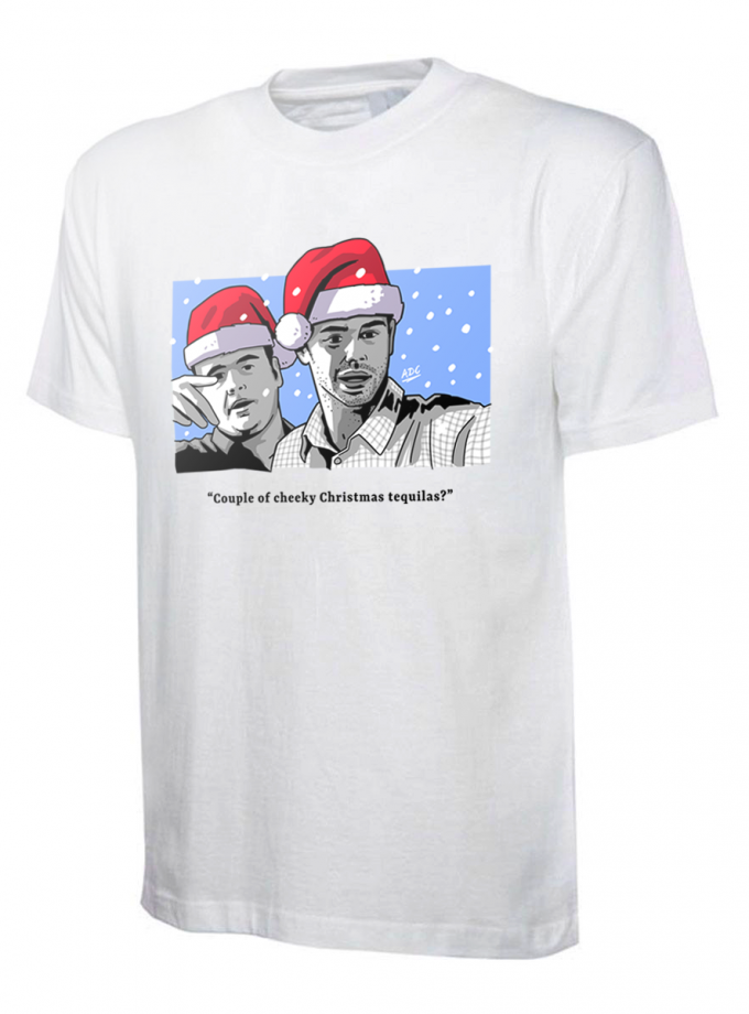Couple of Cheeky Christmas Tequilas? Hand-Drawn T-Shirt - Football Factory Away Days Classic