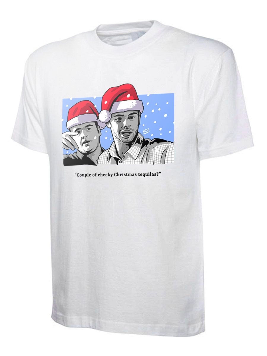 Couple of Cheeky Christmas Tequilas? Hand-Drawn T-Shirt - Football Factory Away Days Classic